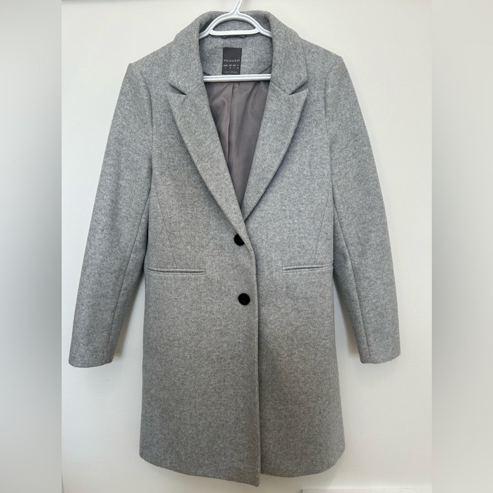 Primark Light Gray Wool Blend Jacket